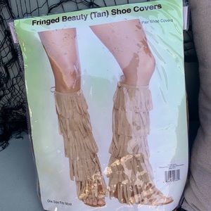 Fringed boot or shoe cover.